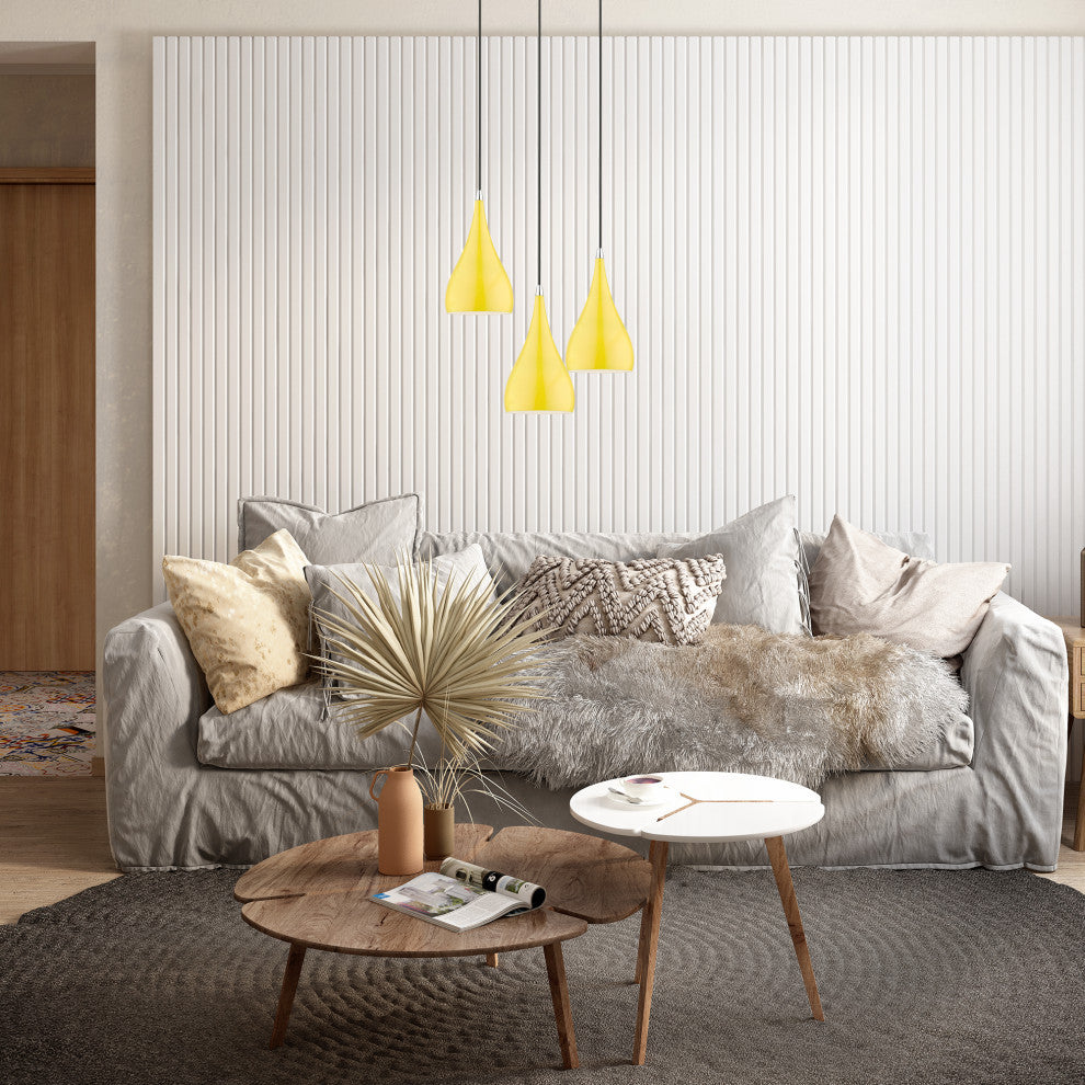 Amador 1 Light Shiny Yellow With Polished Chrome Accents Mini Pendant