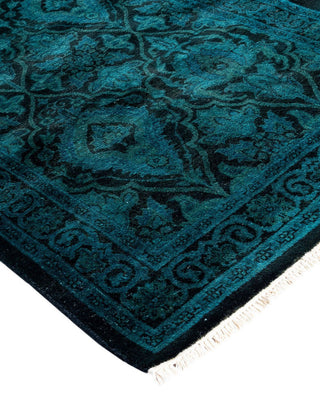 Fine Vibrance, One-of-a-Kind Hand-Knotted Runner Rug Black, 2'6"x11'9"