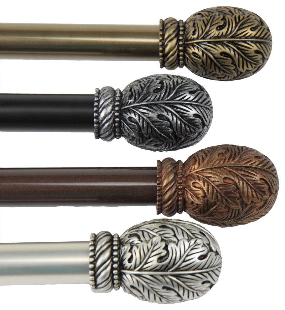 Verdant 13/16" Diameter Curtain Rod, Black, 18-28"