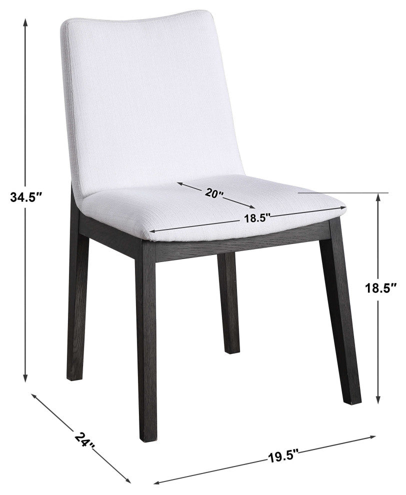 Elegant Dark Espresso Brown/White Dining Chairs, Set of 2
