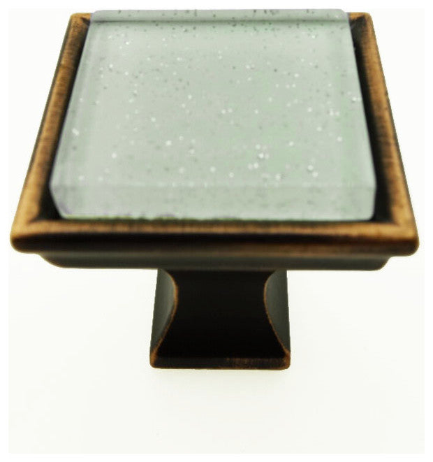 Frosted White Galaxy Crystal Glass Oil Rubbed Bronze Madison Classic Knob