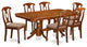 Nana7-Sbr-C, 7-Piece Dining Set, Table With Leaf and 6 Chairs