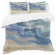 Coast Blue Sea Waves Watercolour Duvet Cover Set, Twin