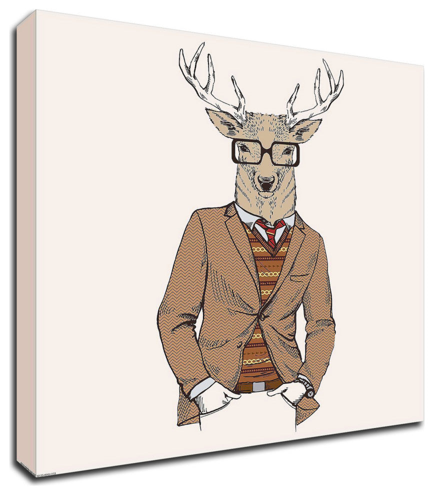 "Deer-man 1" by GraphINC, Print on Canvas, 24"x24"
