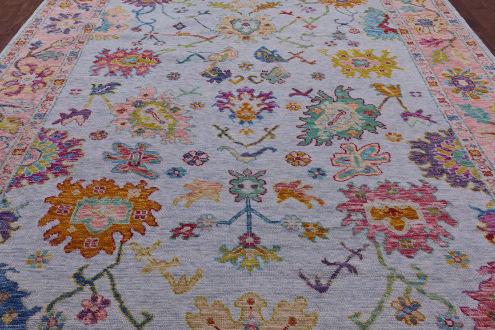 Handmade Turkish Oushak Wool Rug 9' 4" X 12' 0" - Q14816