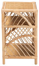 Modern Bohemian Natural Brown Rattan Nightstand