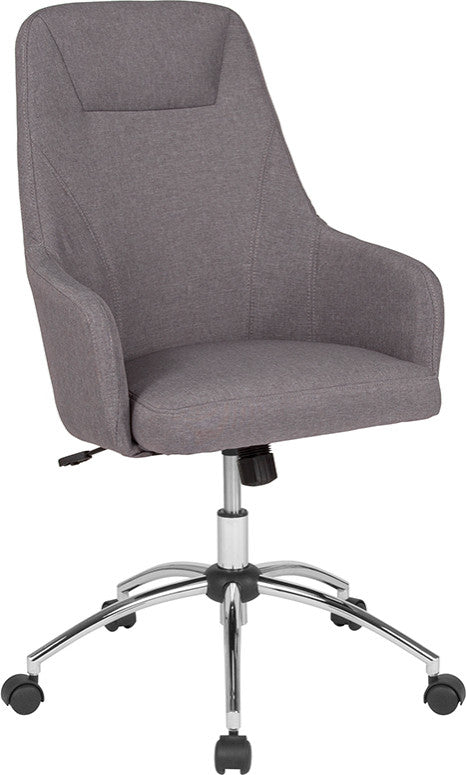 Rennes Home And Office Upholstered High Back Chair In Light Gray Fabric