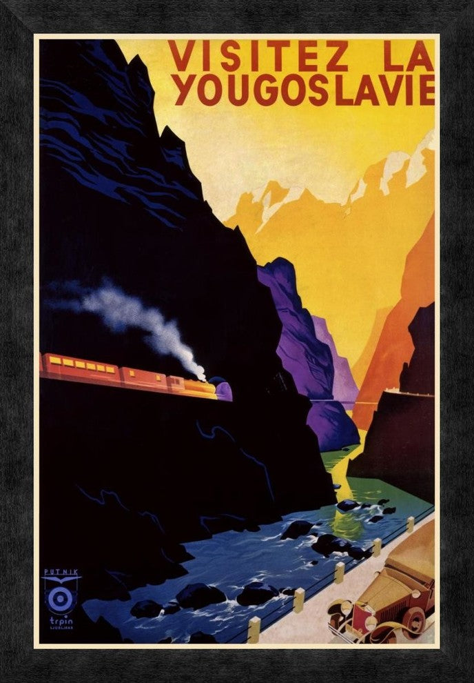 "Visit Yugoslavia" Framed Canvas Giclee, 17"x24"