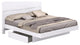 Gia Hi Gloss Lacquer Wood Platform Storage Bed, White, California King