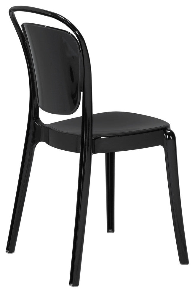 Modern Contemporary Kitchen Dining Side Chair Black, Outdoor or Indoor