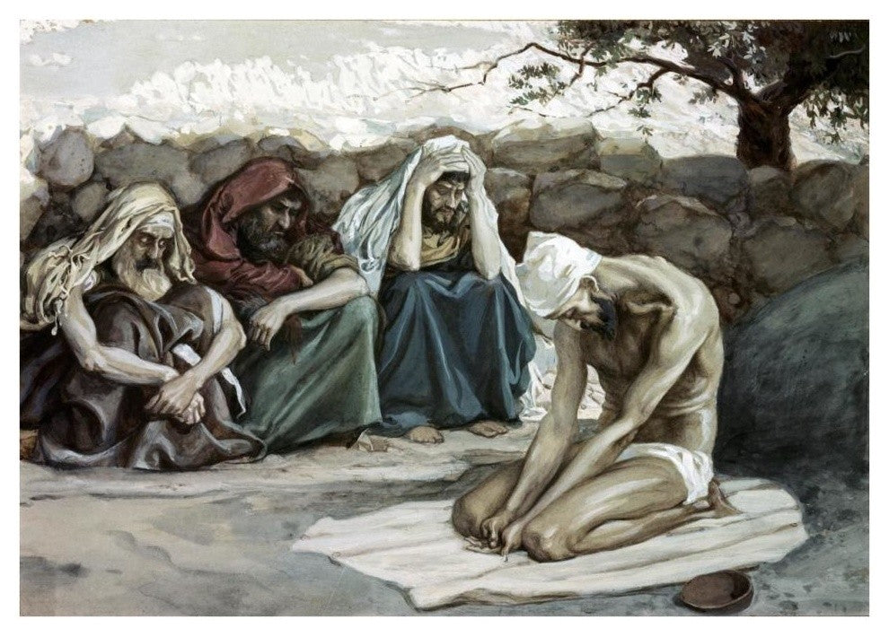 "Job and His Three Friends" Digital Paper Print by James Tissot, 38"x27"
