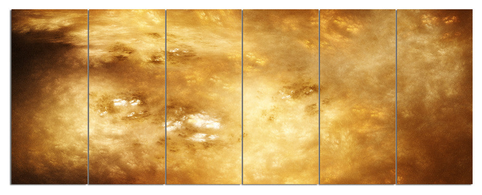 Perfect Brown Starry Sky, Abstract Canvas Art Print, 70"x28", 6 Panels