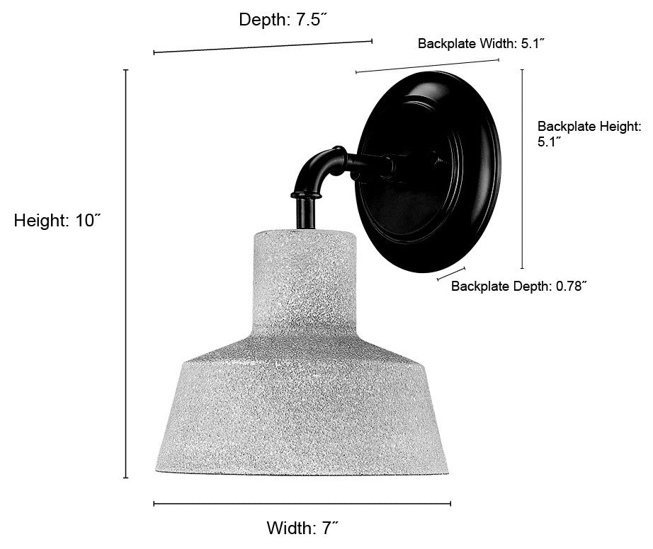 1 Light 7 in. Textured Cement Outdoor