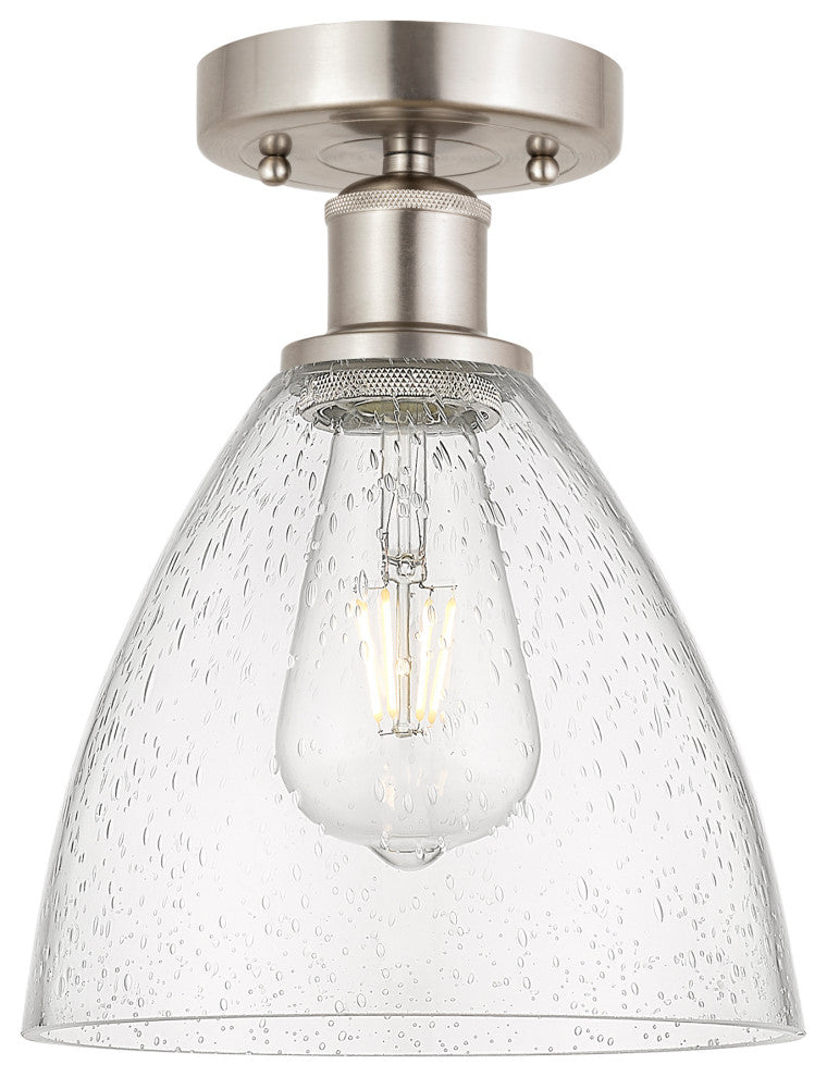 Innovations 616-1F-SN-GBD-754 1 Light Semi-Flush Mount, Brushed Satin Nickel