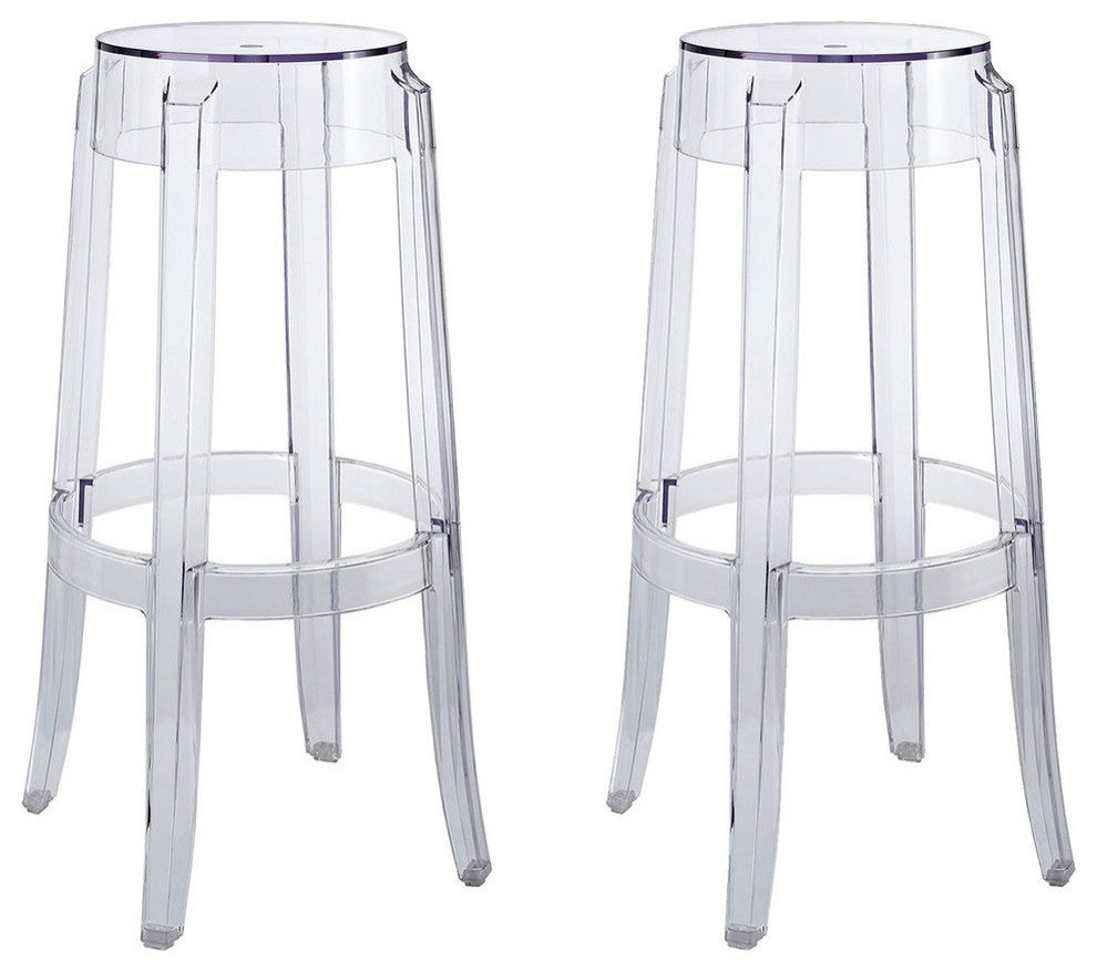 Casper Bar Stool Set of 2, Clear