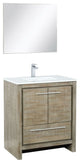 Lafarre Contemporary 30" Rustic Acacia Bathroom Vanity Set, Balzani Gun Metal Fa
