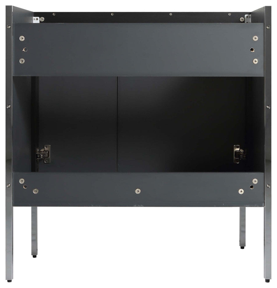 Oakville Bath Vanity, Ceramic Sink, Onix Grey, 30 Inch, Chrome Hardware