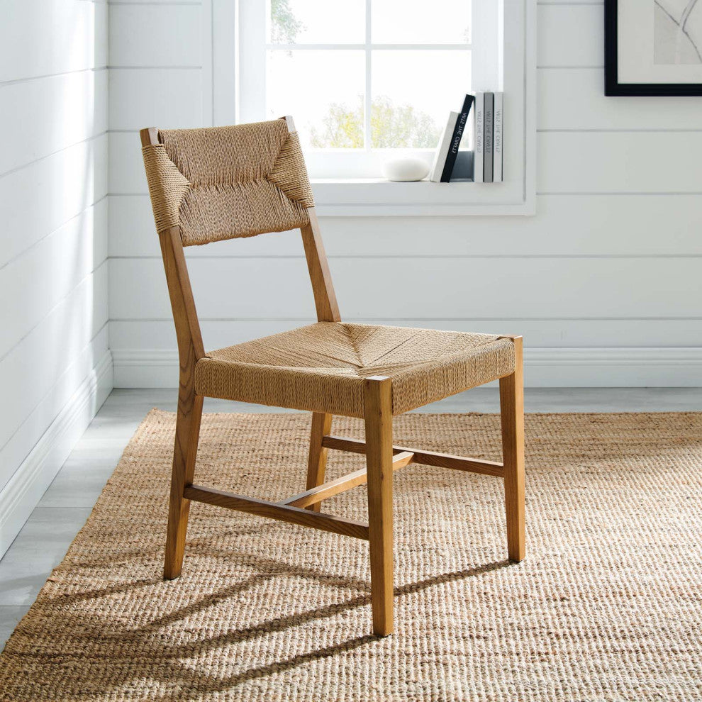 Side Dining Chair, Natural, Wood, Modern, Kitchen Bistro Restaurant Hospitality