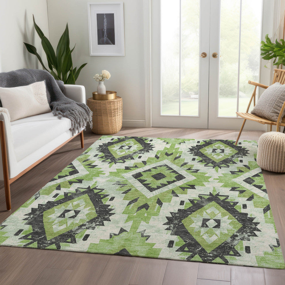 Machine Washable Indoor/Outdoor Chantille ACN1878 Aloe 2'6" x 3'10" Rug