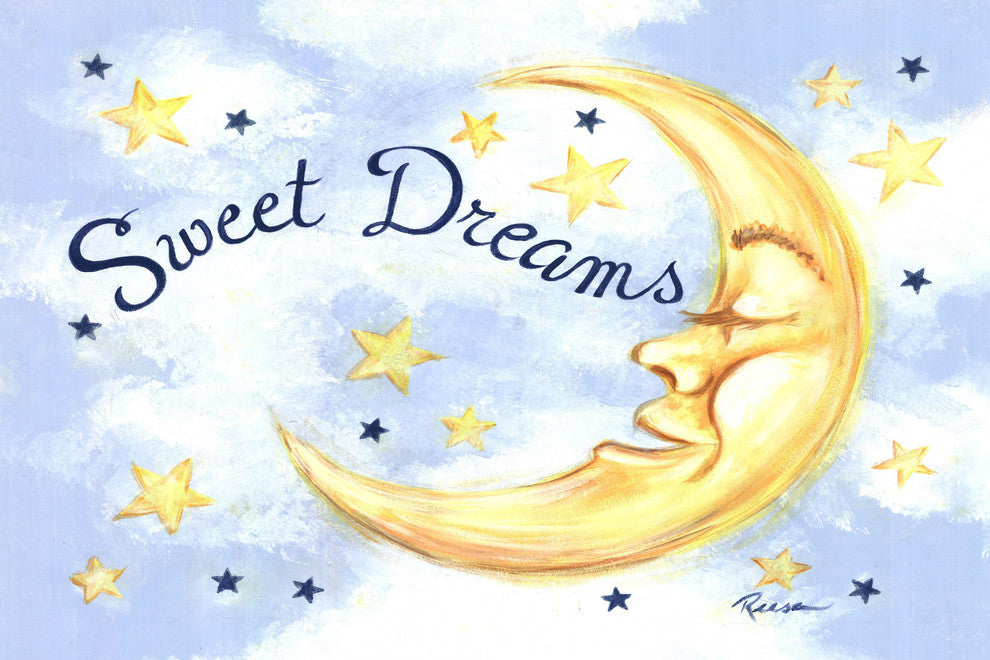 Marmont Hill, "Sweet Dreams Moon" by Reesa Qualia Print on Wrapped Canvas, 36x24
