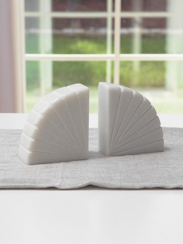 Semicircle Marble Bookends
