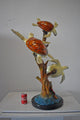 Three Turtles with Coral Bronze Statue - Size: 32"L x 32"W x 41"H.