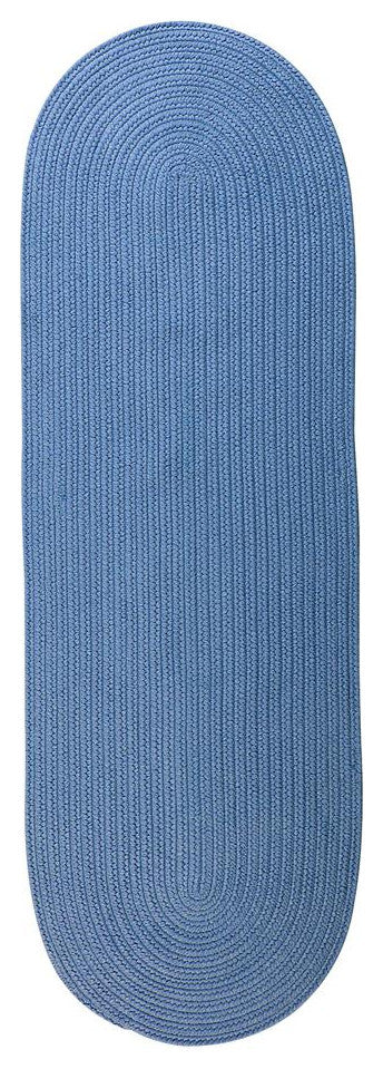 Colonial Mills Rug Reversible Flat-Braid, Oval Runner Oasis Blue Runner, Oval