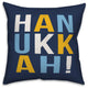 Hanukkah Bold Typography 18"x18" Throw Pillow