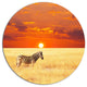 Scenic African View With Zebra, Landscape Round Wall Art, 11"