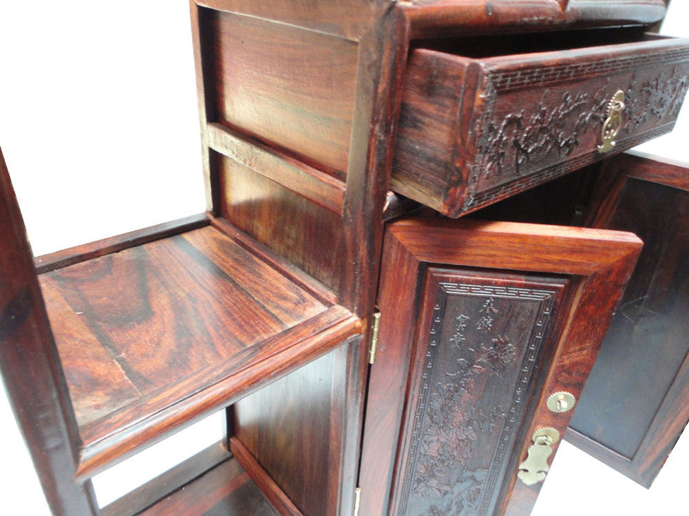 Chinese African Rosewood Desktop Display Chest