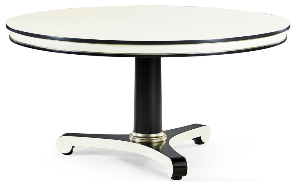 Classic Black and White Dining Table 60"
