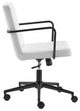 Leander Low Back Office Chair, White With Matte Black Armrests/Base