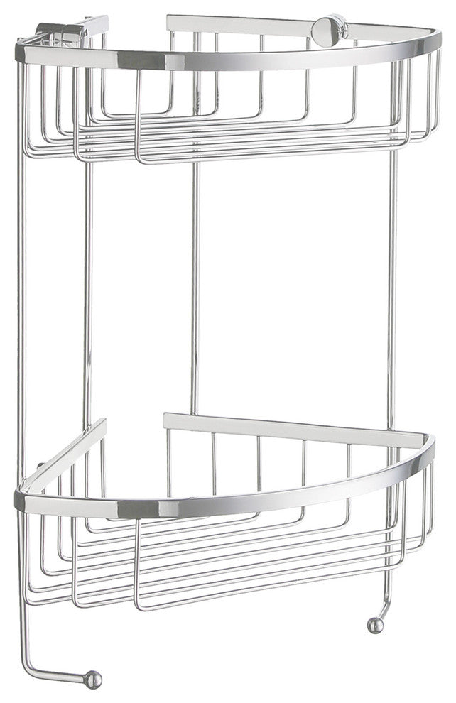Sideline Design Corner Soap Basket, Double Polished Chrome