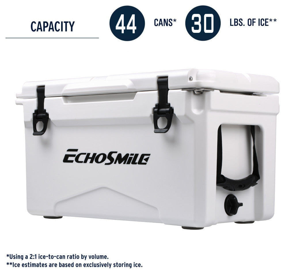 EchoSmile 30 qt. Rotomolded Cooler, White