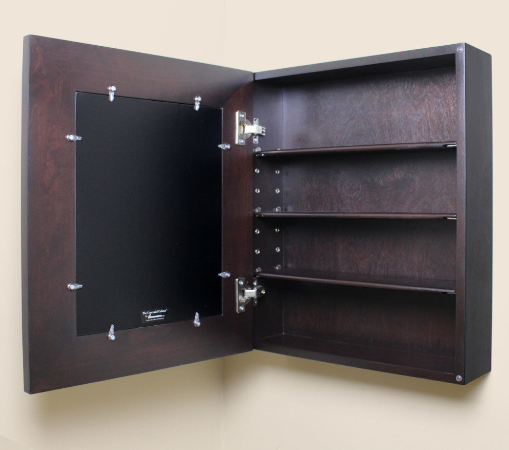 Wall Mount Mirrored Medicine Cabinet, Coffee Bean