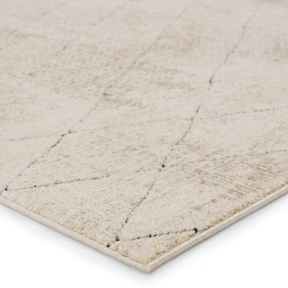 Vibe by Annistyn Trellis Cream/ Black Area Rug 4'X6'