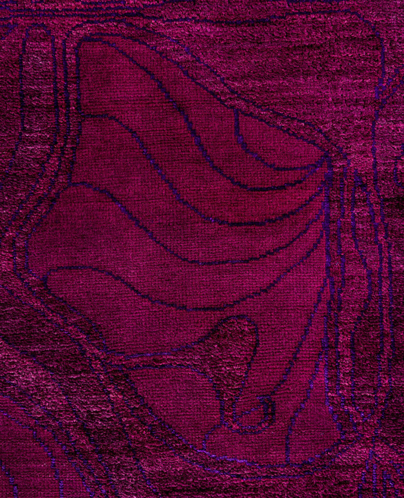 Overdyed One-of-a-Kind Hand-Knotted Area Rug Purple, 8' 1" x 11' 10"