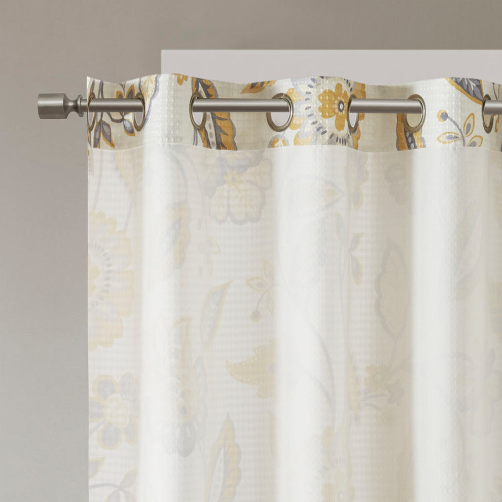 SunSmart Camille Botanical Room Darkening Window Curtain, 50"w X 84"l