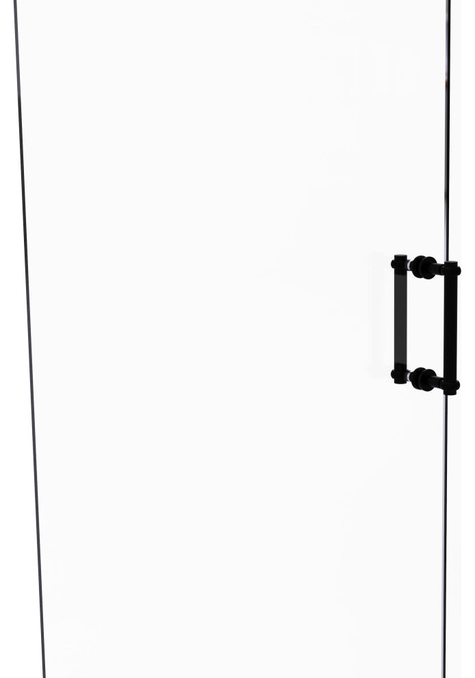 Contemporary 8" Twisted Accent Back to Back Shower Door Pull, Matte Black
