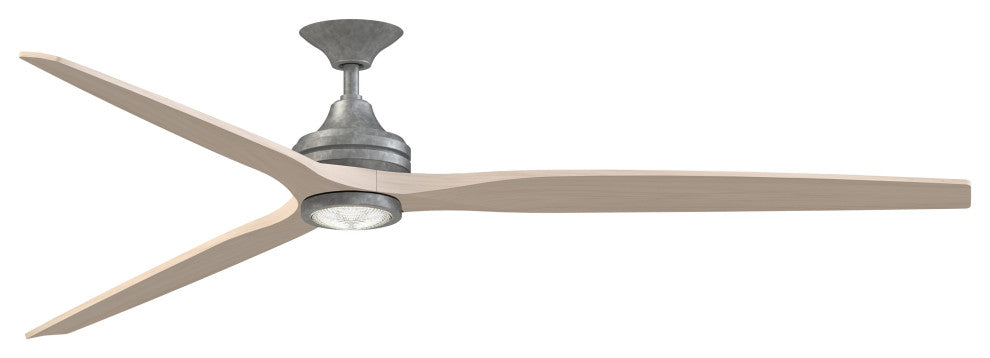 Fanimation Spitfire 84" Fan/LED Light, Galvanized, White Washed