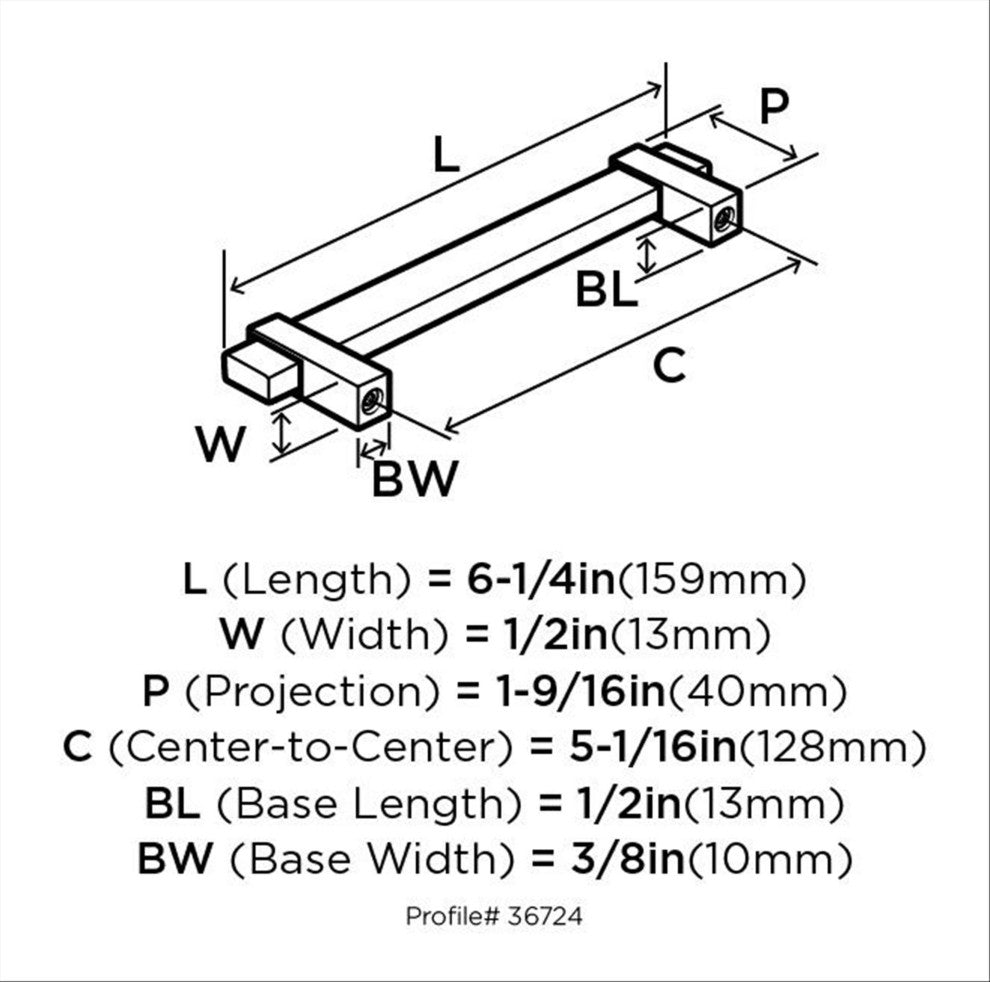 Mulino 5-1/16" Centers Silver Champagne/Black Nickel Pull