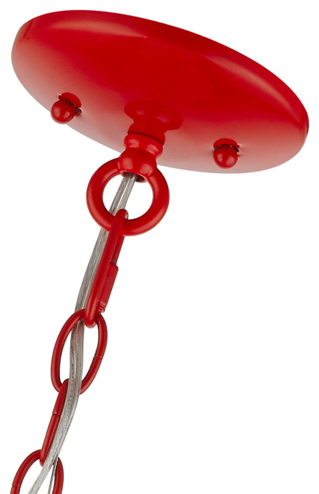 Livex Lighting 5 Light Shiny Red Chandelier