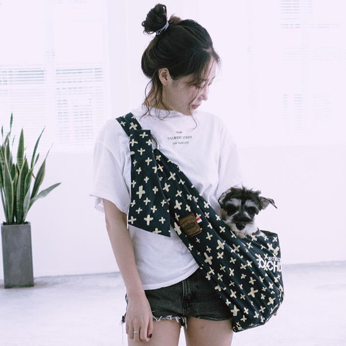 Touchdog 'Paw-Ease' Over-The-Shoulder Travel Sling Pet Carrier, Gray