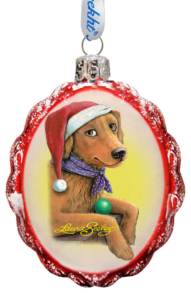 Flowers Fetch Fun Mercury Glass Ornament