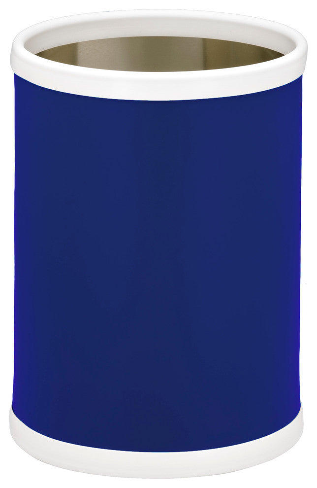 Kraftware Round Wastebasket, Dark Blue