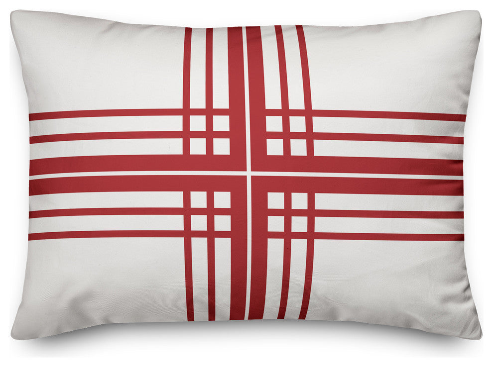 Red Farmhouse Stripes 14"x20" Throw Pillow