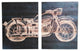 Two Piece Motorcycle Wood Plank Wall Art