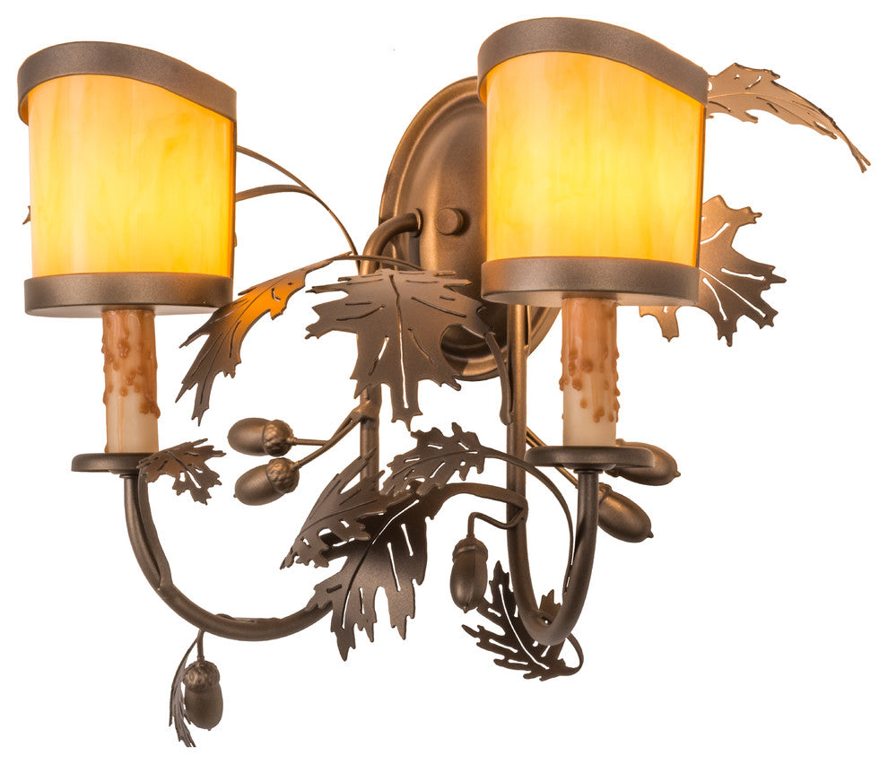 18W Oak Leaf & Acorn 2 LT Wall Sconce