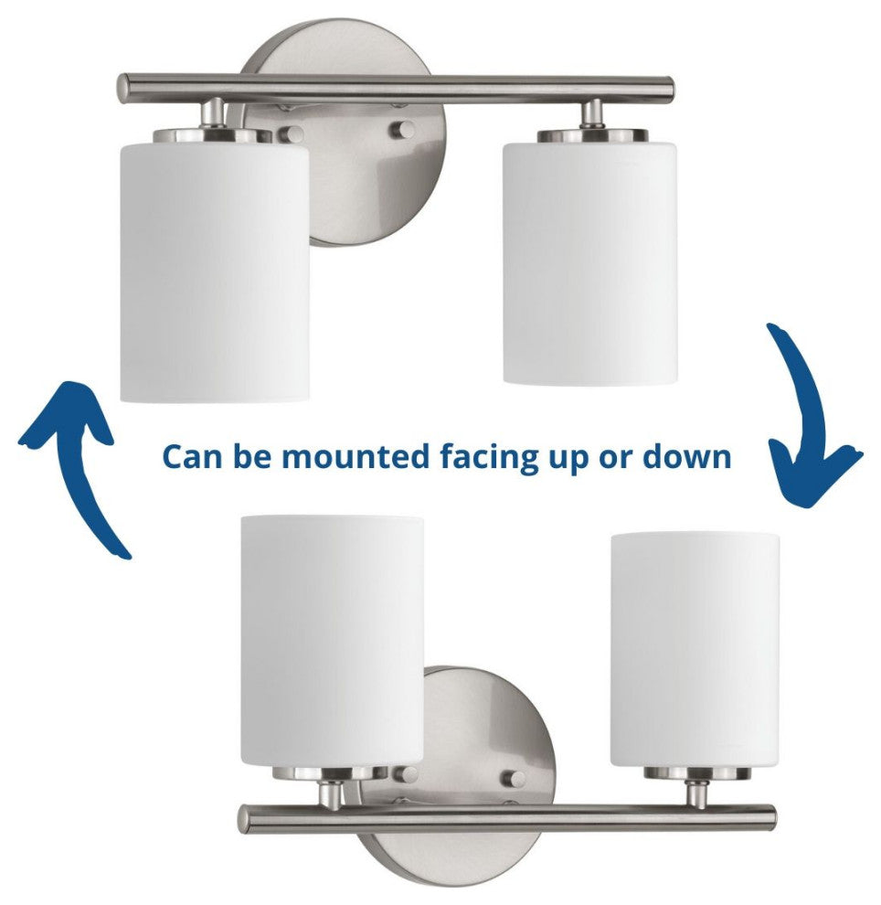 Replay 2-Light Bath Light, Brushed Nickel