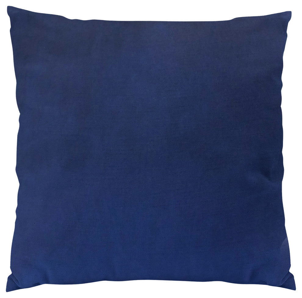 Plutus Navy Handmade Throw Pillow, Double Sided 22"x22"